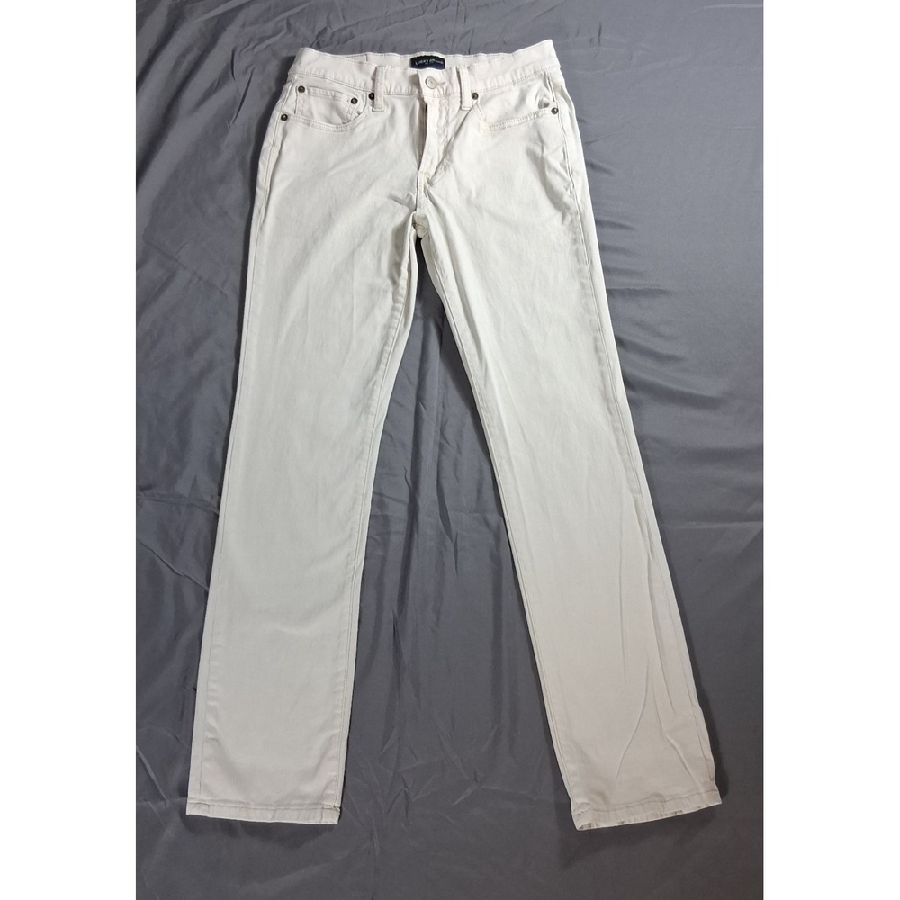 Lucky Brand 223 Straight Men's 29x32 Jeans Off White Cream Denim 5-Pocket